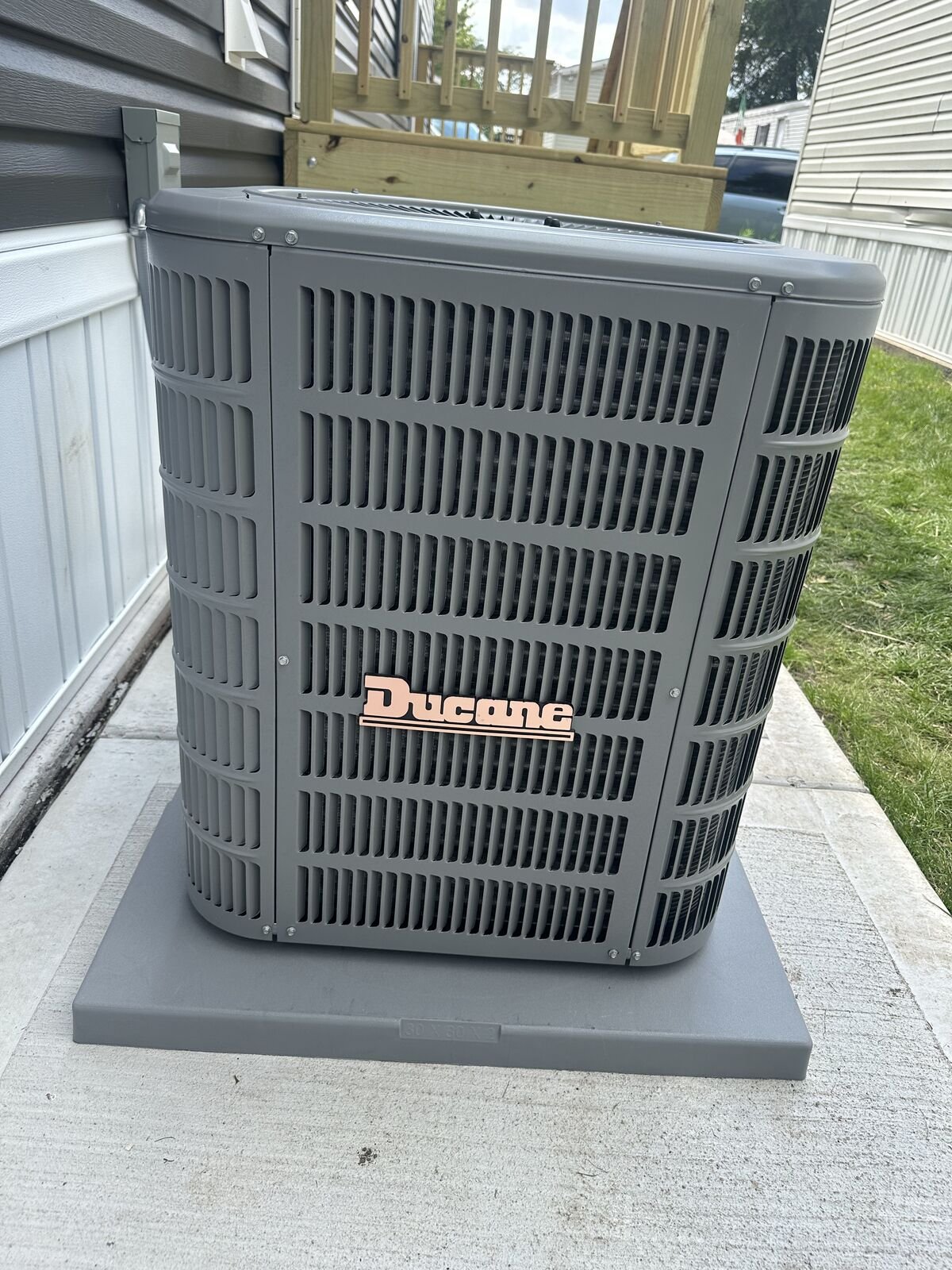 Ducane AC on new pad at mobile home