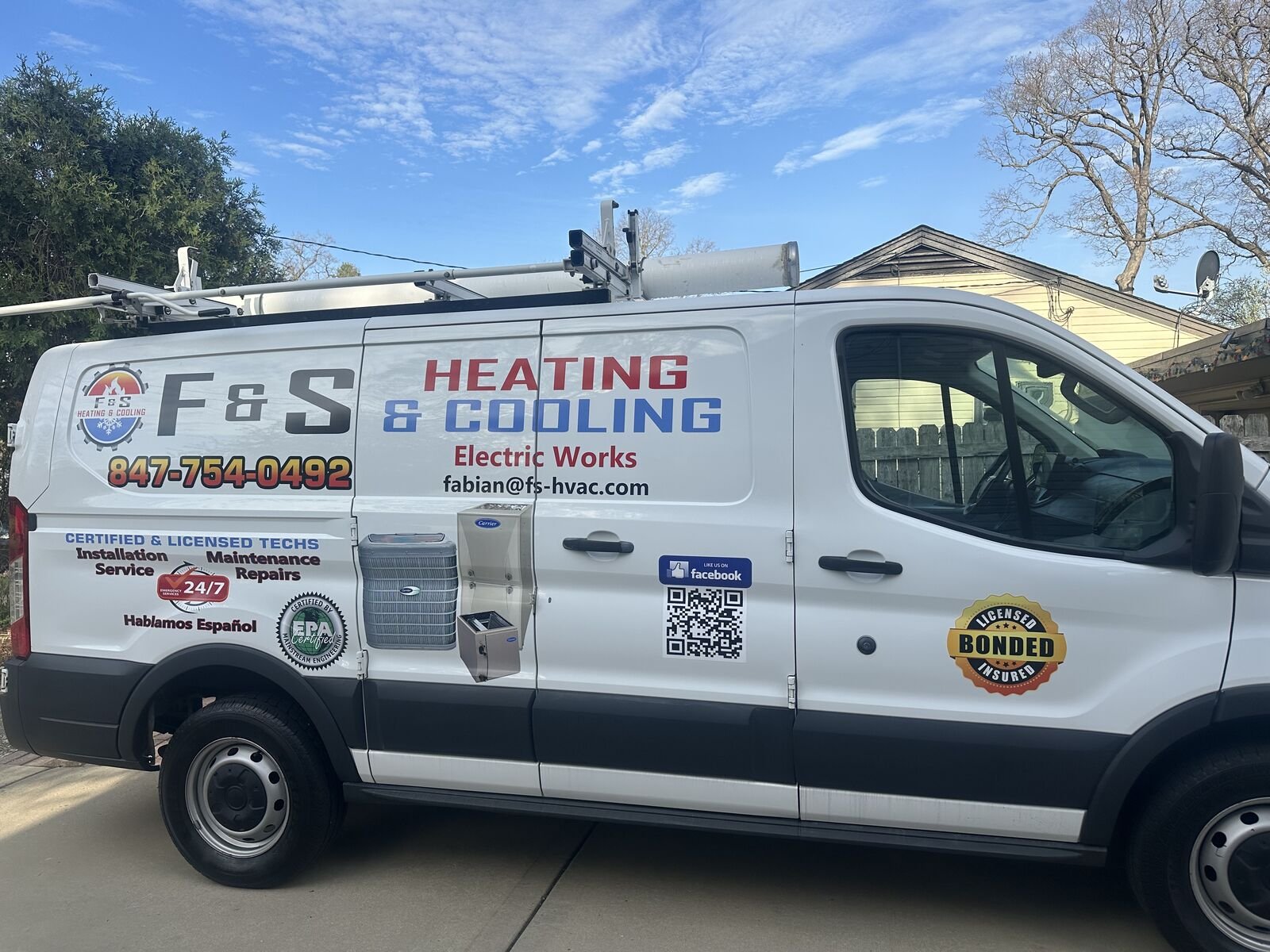 F&S Heating & Cooling service van